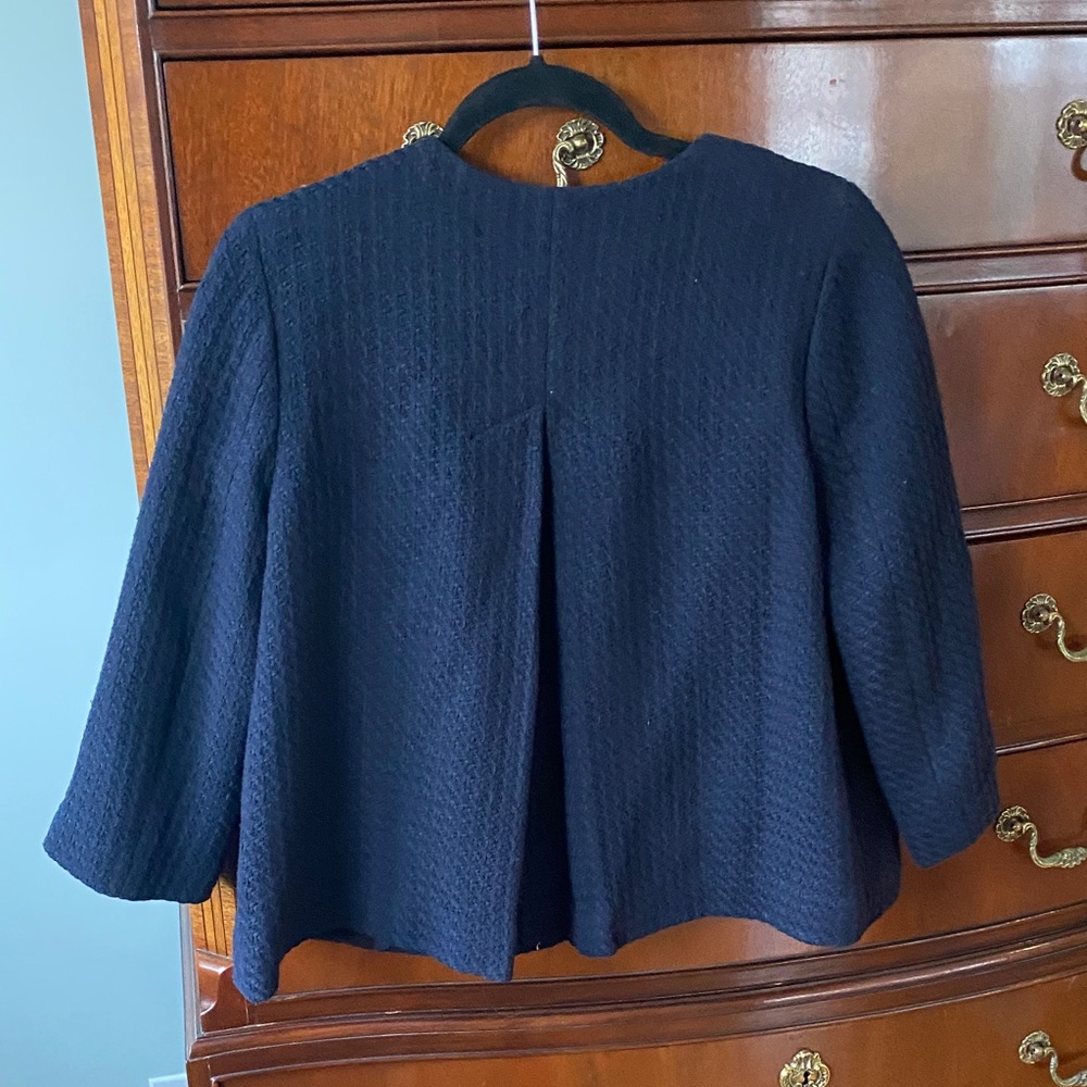 Talbots Navy Textured Cropped Jacket - Picture 4 of 4